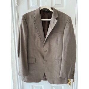 Jos A Bank Houndstooth Blazer Men's Brown Patterned Two Button Sport Coat Jacket